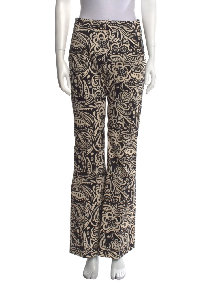 La Double J Hendrix Black & Cream Floral Print Wide-Leg Pants